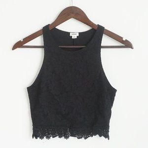 Black Lacy Crop Top Tank
